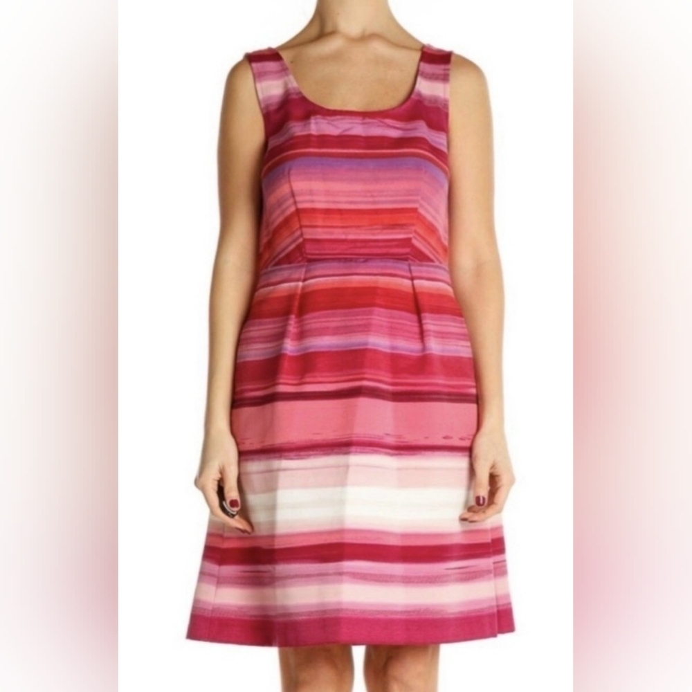 LOFT Multicolor Striped Midi Dress (6)